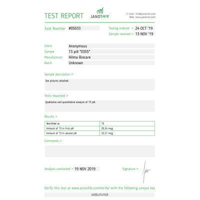 T3 ( Liothyronine Sodium ) Hilma Biocare